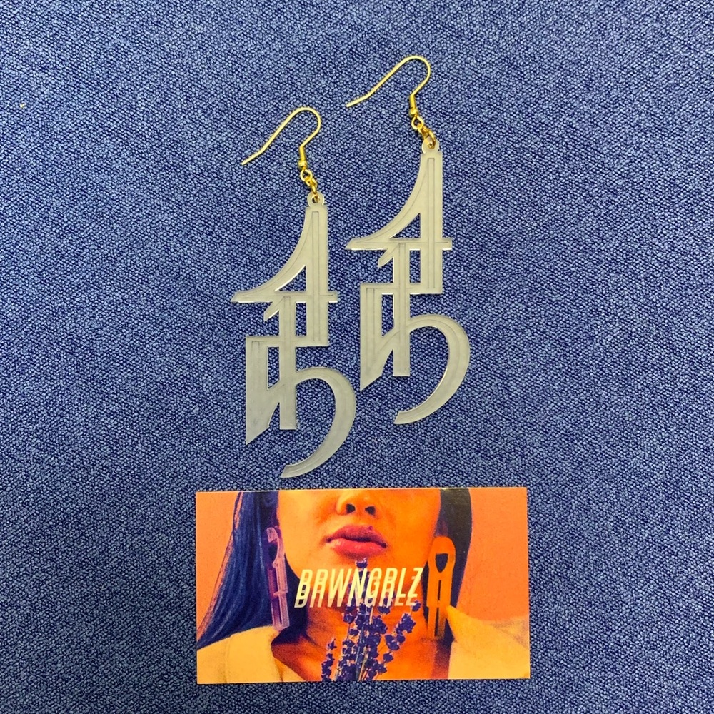 BRWNGRLZ 415 area code earrings Bay Area